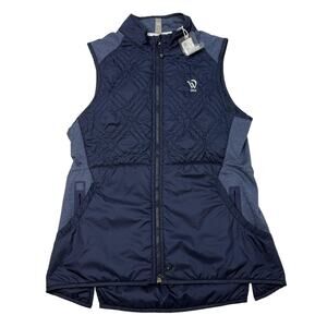 Peter Millar Vest Womens Medium Navy Blue Hybrid Quilted Zip Golf 1954 Westwood